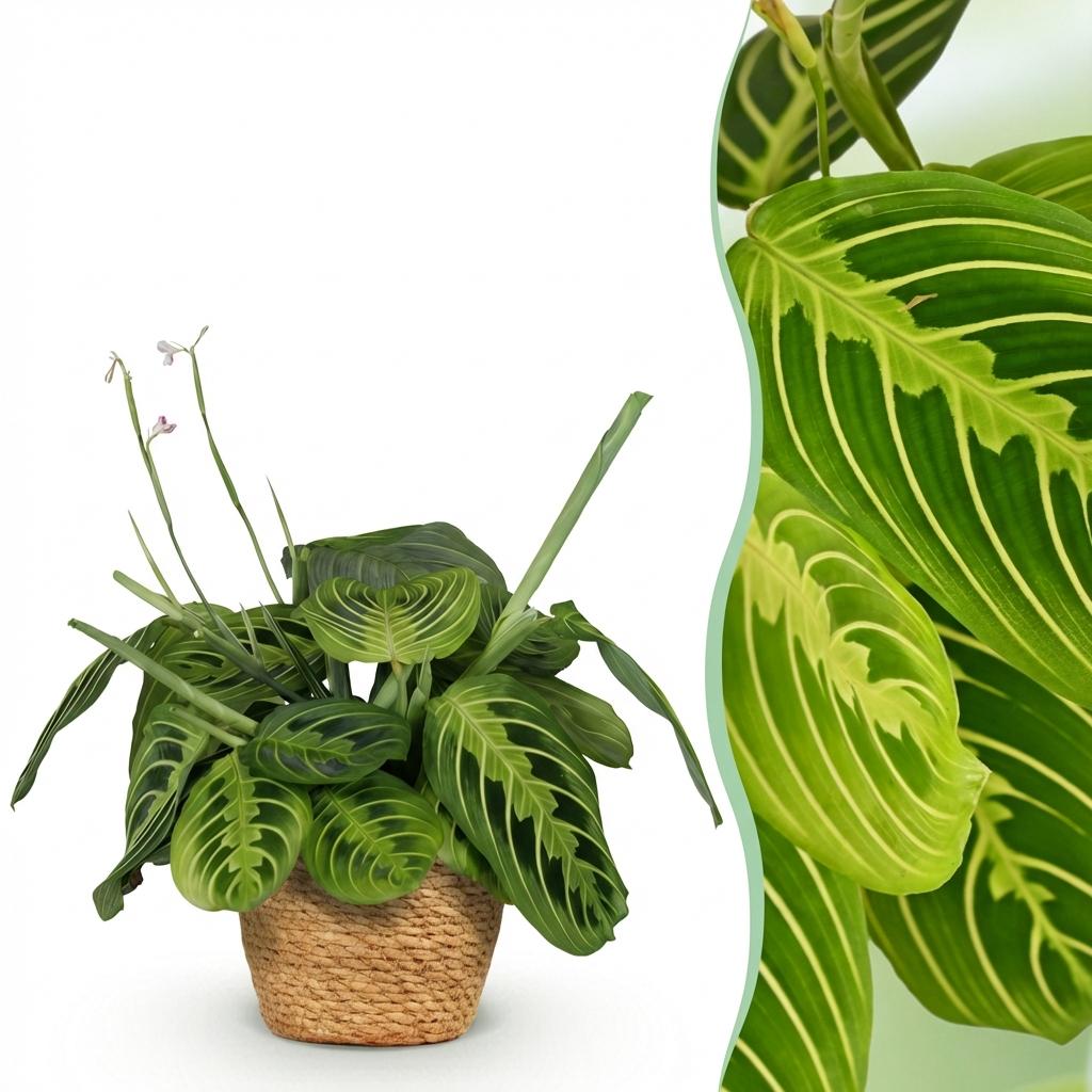 Maranta Fascinator Lemon Lime gebedsplant 25 cm met pot of mand - Plant - plantenmagie