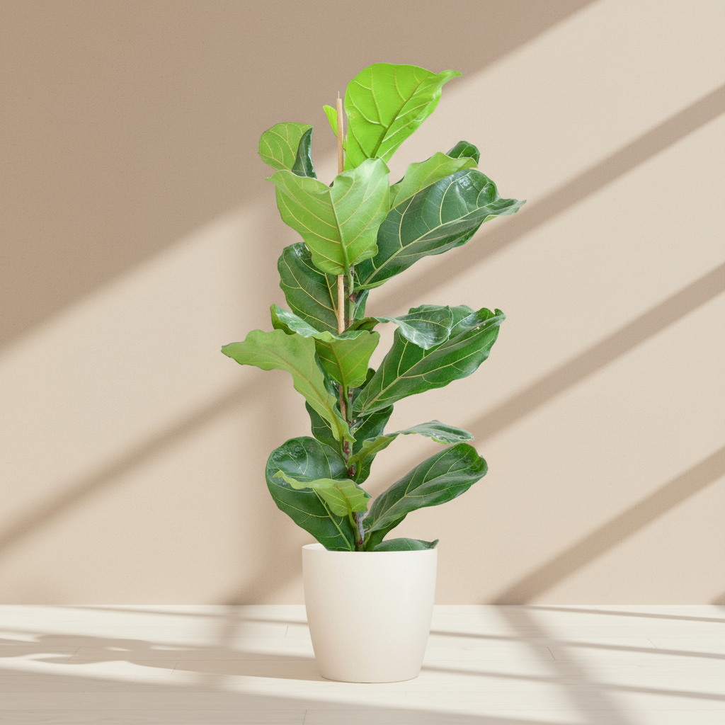 Ficus Lyrata met Viber pot grijs - 80cm - Ø21