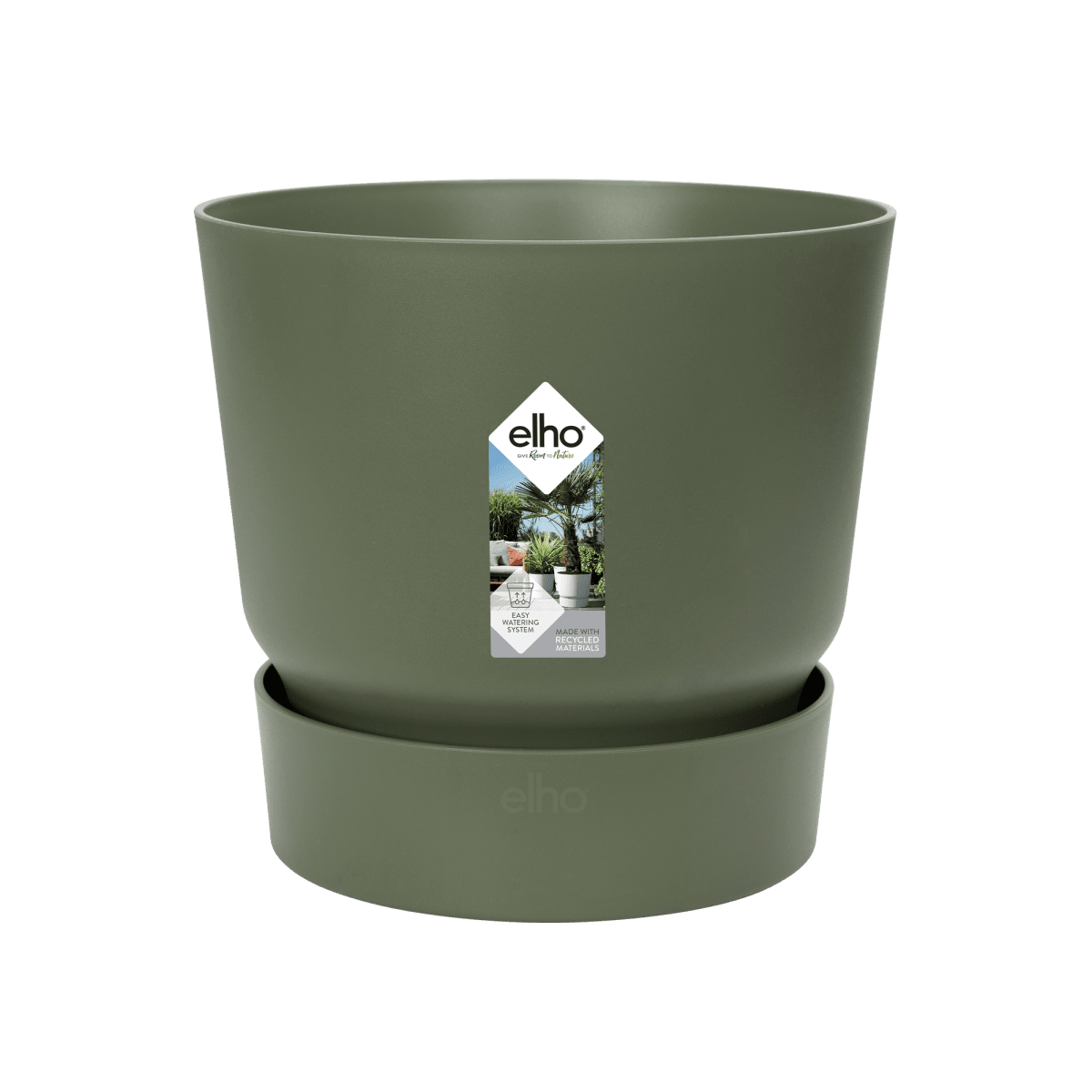 Pot elho Greenville Round zwart - D14 x H13-Pot-Planten Magie