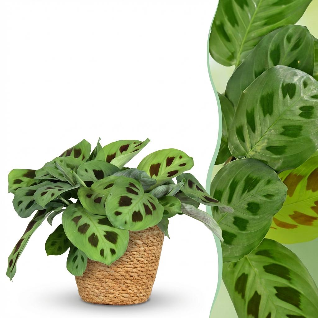 Maranta Fascinator Kerchoveana zebraplant 25 cm met mand - 1, 2 of 4 stuks - Plant - plantenmagie