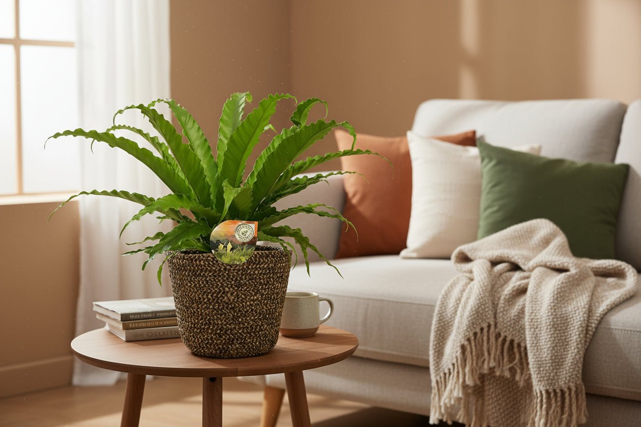 Asplenium Osaka - Ø17cm - ↕40cm + Selin Pot D18x16cm - Zwart - Plant - plantenmagie