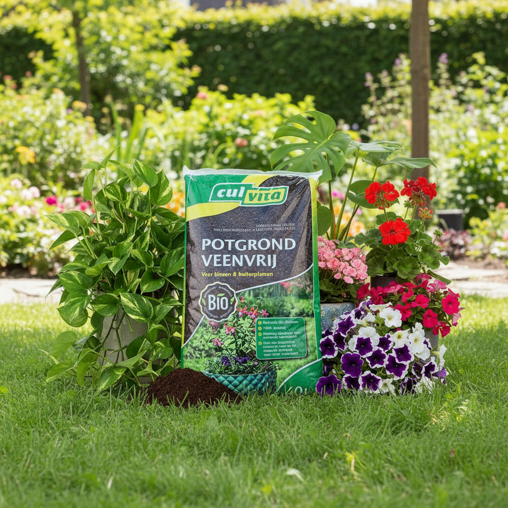 Culvita - Biologische Veenvrije potgrond 40 liter - Potgrond voor kamerplanten & buitenplanten - Plant van Planten Magie