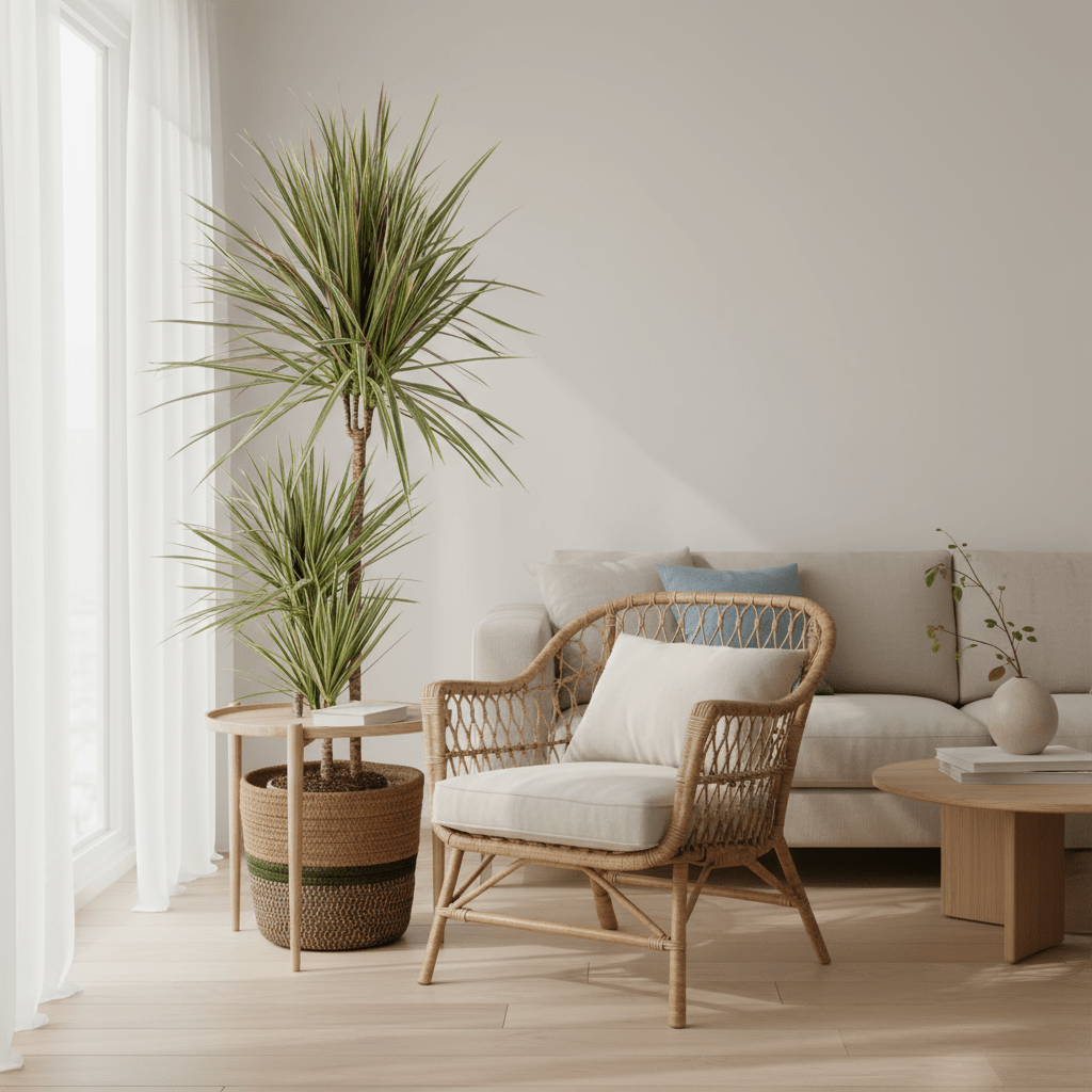 Dracaena Marginata Bicolor met mand - Plant - plantenmagie