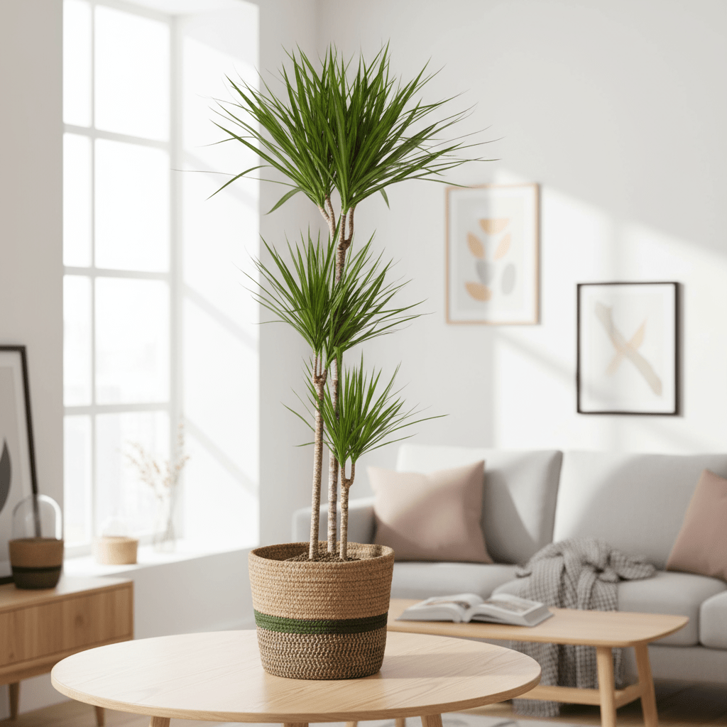 Dracaena Marginata Green met mand - Plant - plantenmagie