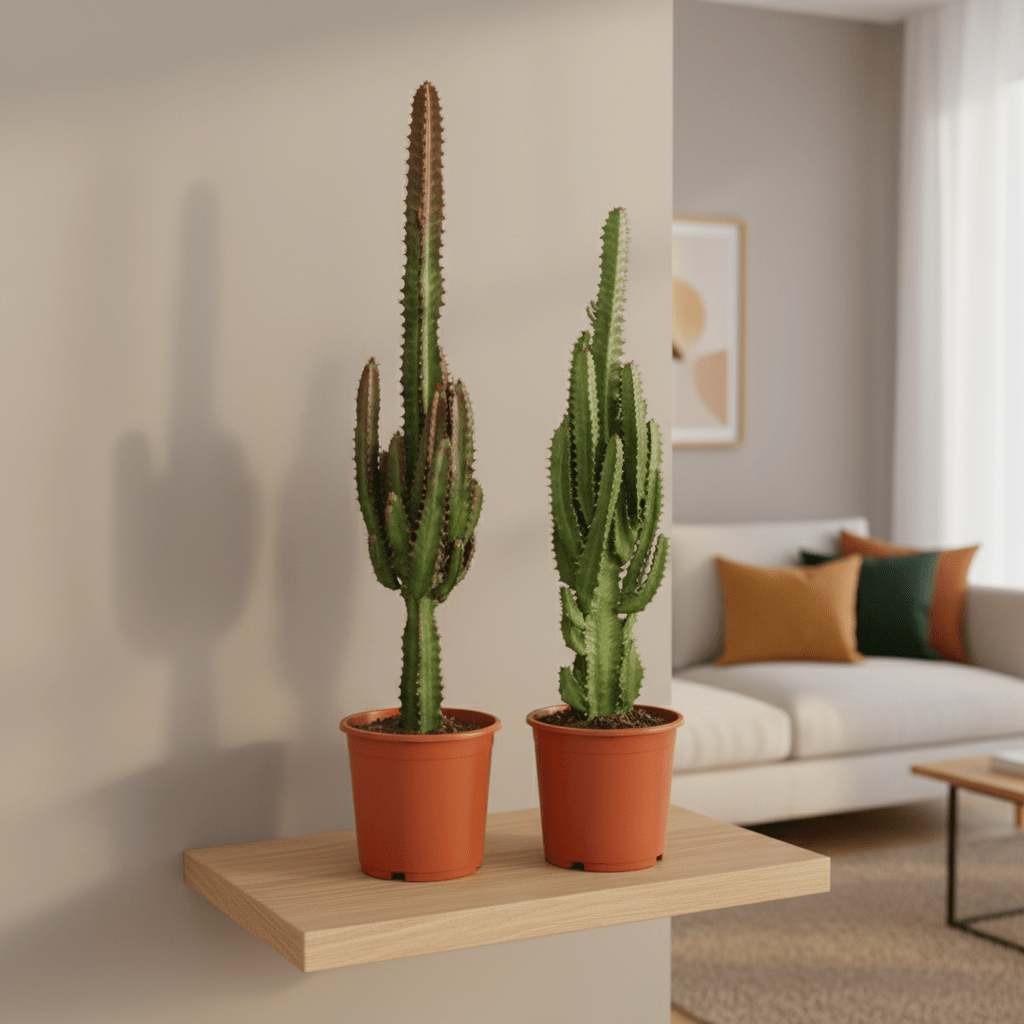 Euphorbia Groen / Rood - 2 stuks - Ø17cm - ↕75cm-Plant-Planten Magie