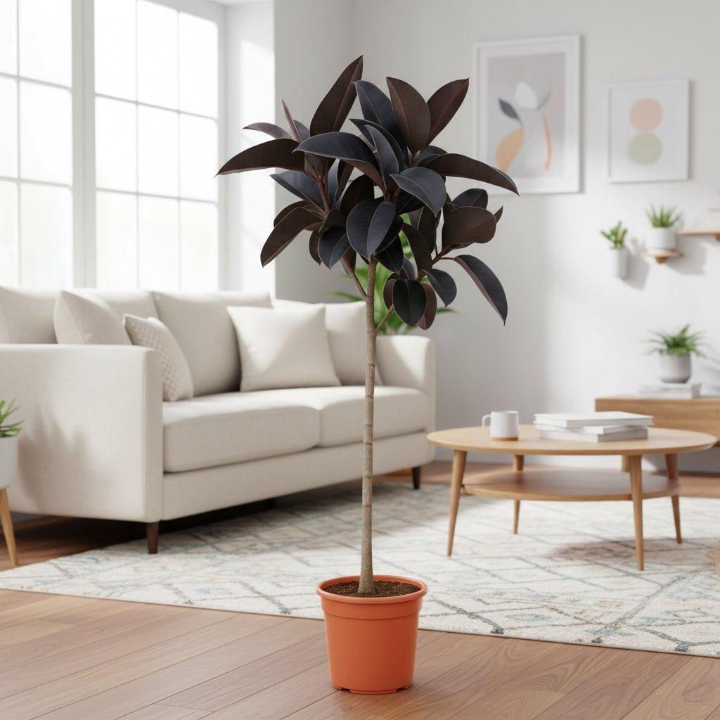 Ficus Elastica Abidjan stam - 130 cm-Planten-Planten Magie
