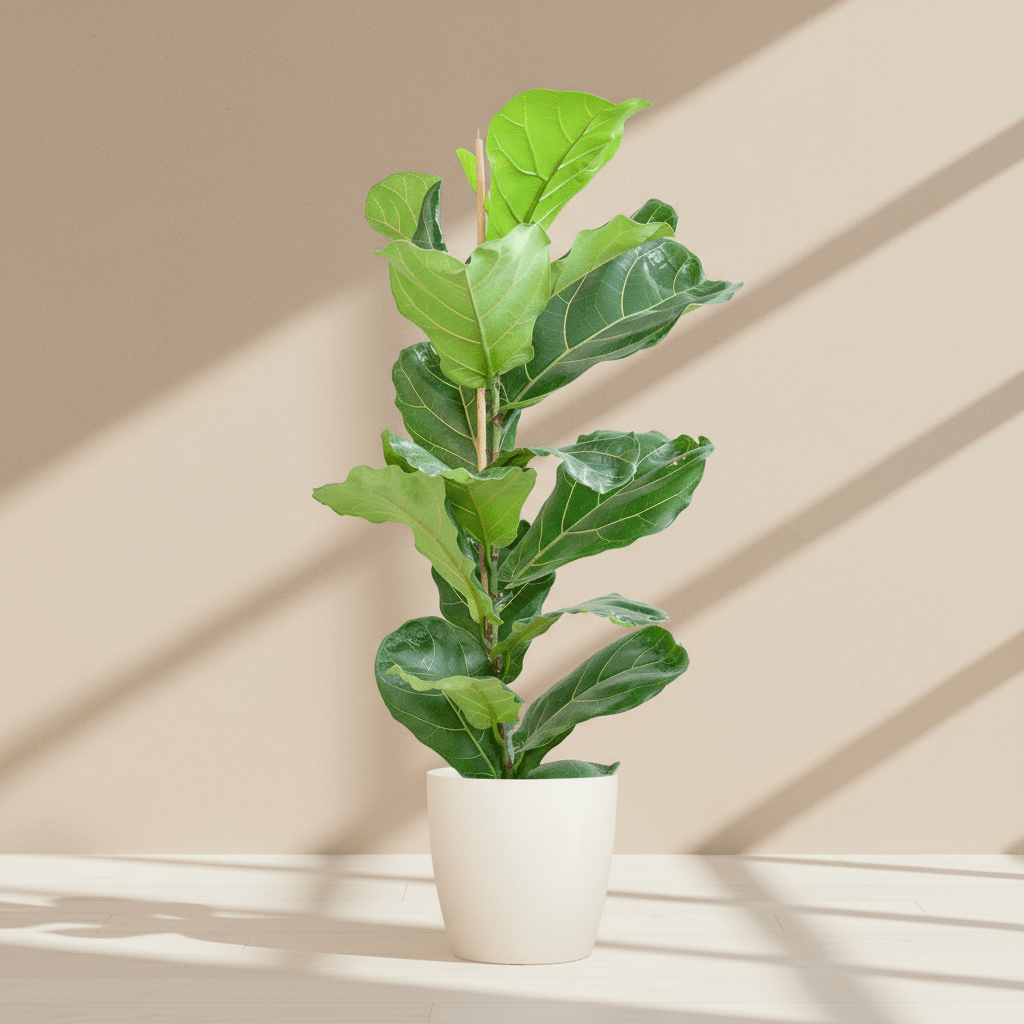 Ficus Lyrata met Viber pot grijs - 80cm-Planten-Planten Magie