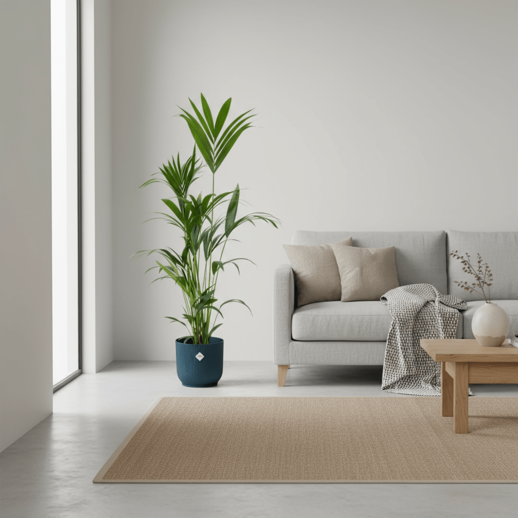 Kentia palm inclusief elho Vibes Fold Round blauw - 160cm-Planten-Planten Magie