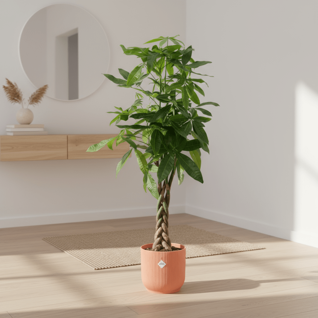 Pachira Aquatica inclusief Fold Rond roze - 160cm-Planten-Planten Magie