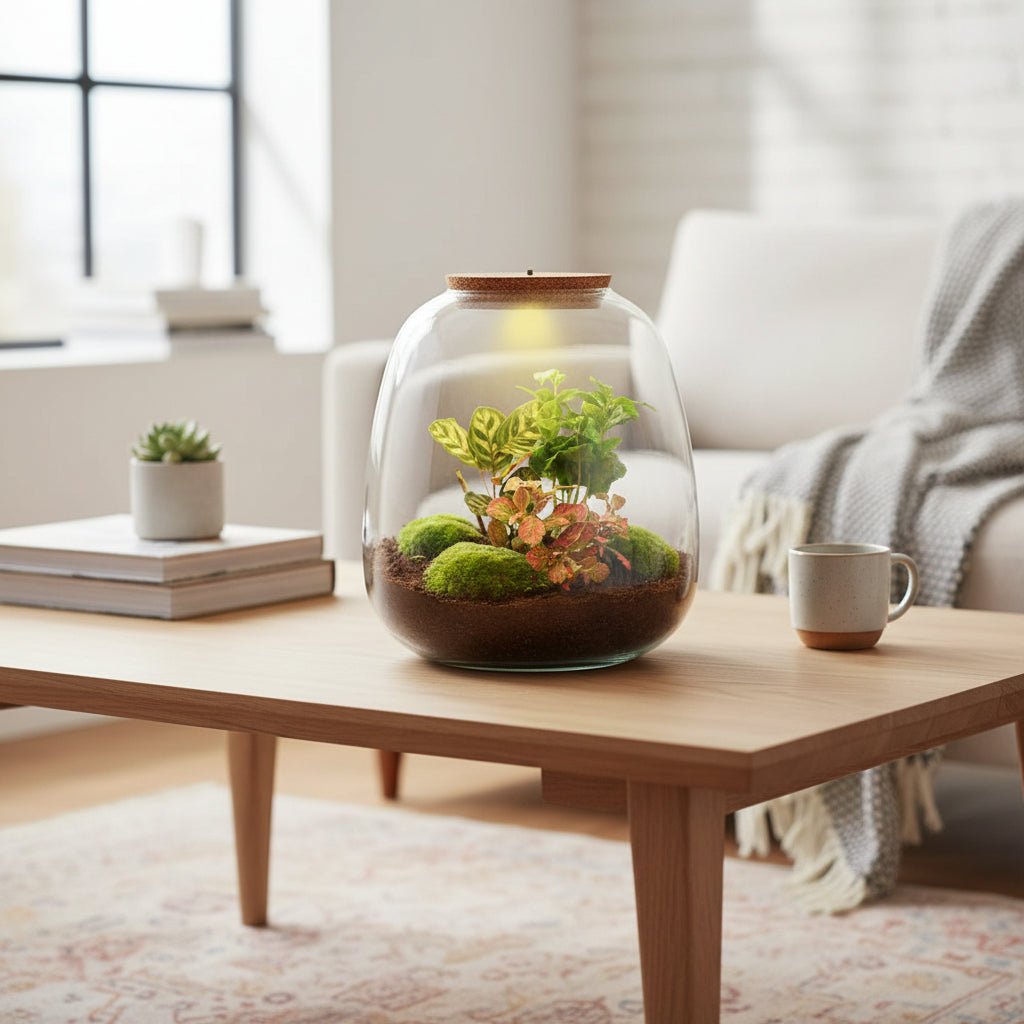 Planten terrarium - Emma - ↑ 25 cm - Ø 23 cm - Bonsai Pink - Plant - plantenmagie