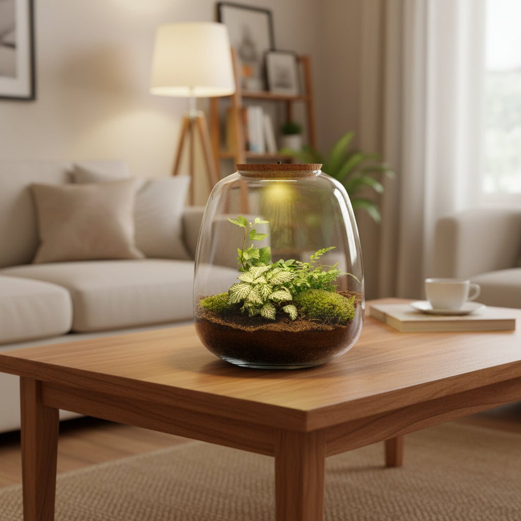 Planten terrarium - Emma - ↑ 25 cm - Ø 23 cm - Bonsai Pink - Plant - plantenmagie