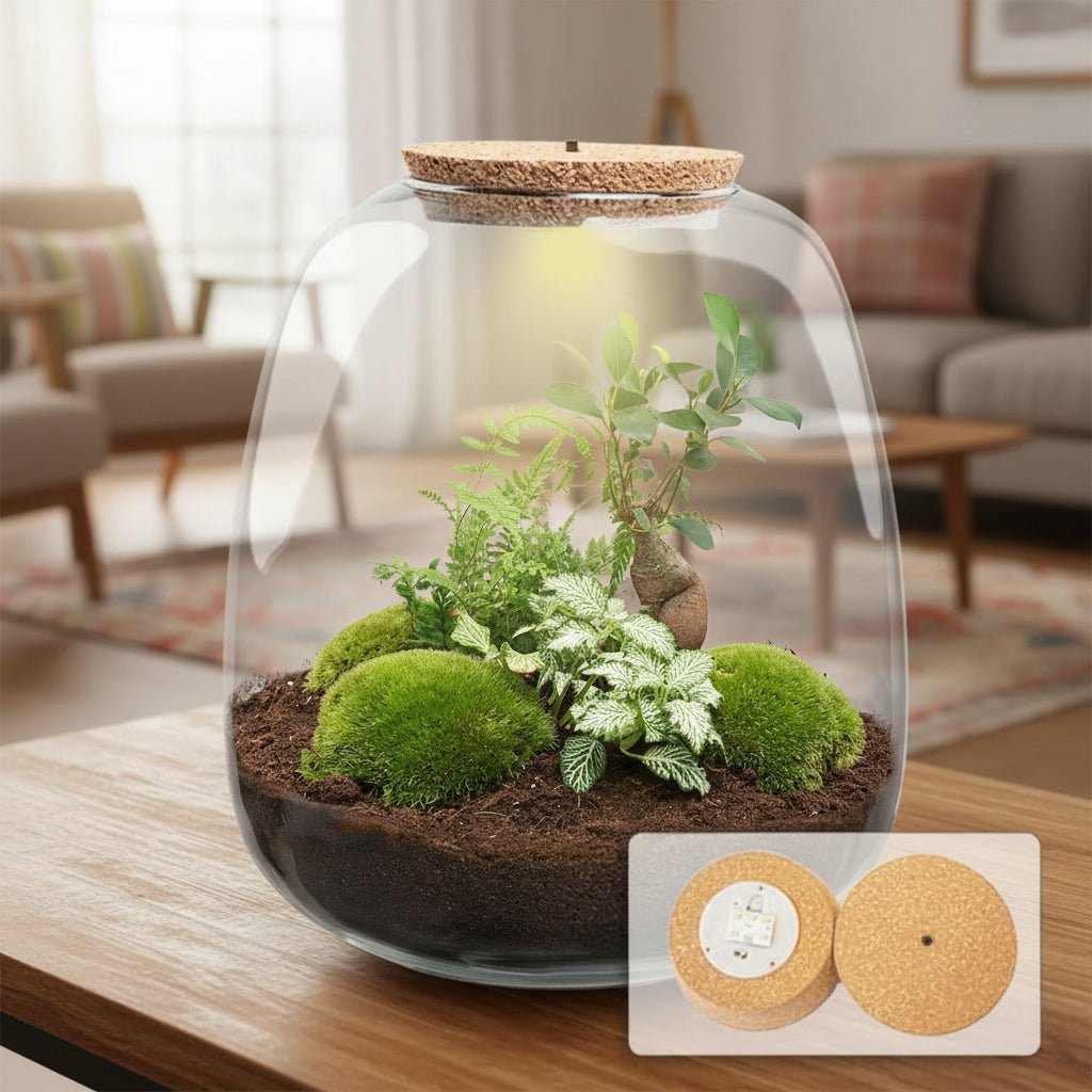 Planten terrarium - Emma - ↑ 25 cm - Ø 23 cm - Bonsai Pink - Plant - plantenmagie