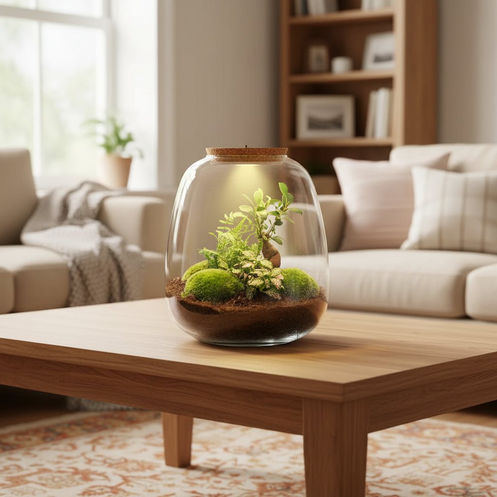 Planten terrarium - Emma - ↑ 25 cm - Ø 23 cm - Bonsai Pink - Plant - plantenmagie