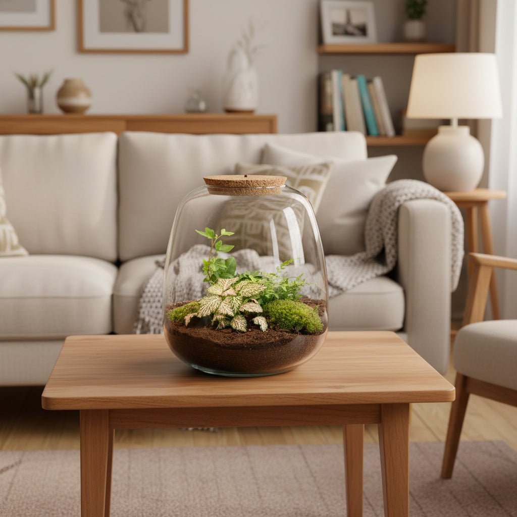 Planten terrarium - Emma - ↑ 25 cm - Ø 23 cm - Bonsai Pink - Plant - plantenmagie