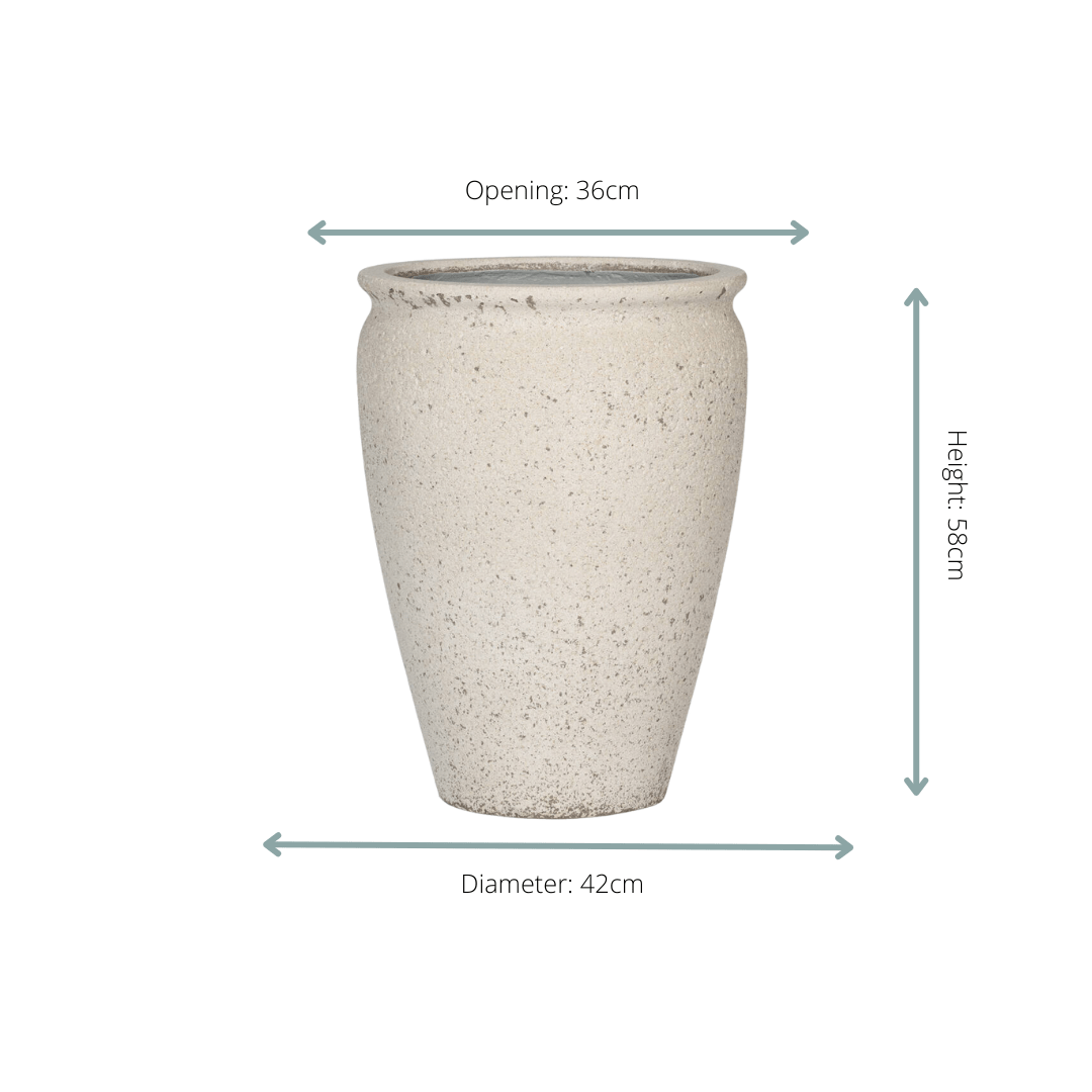 Pot Artemis Chalk White - S D42 x H58-Potten-Planten Magie