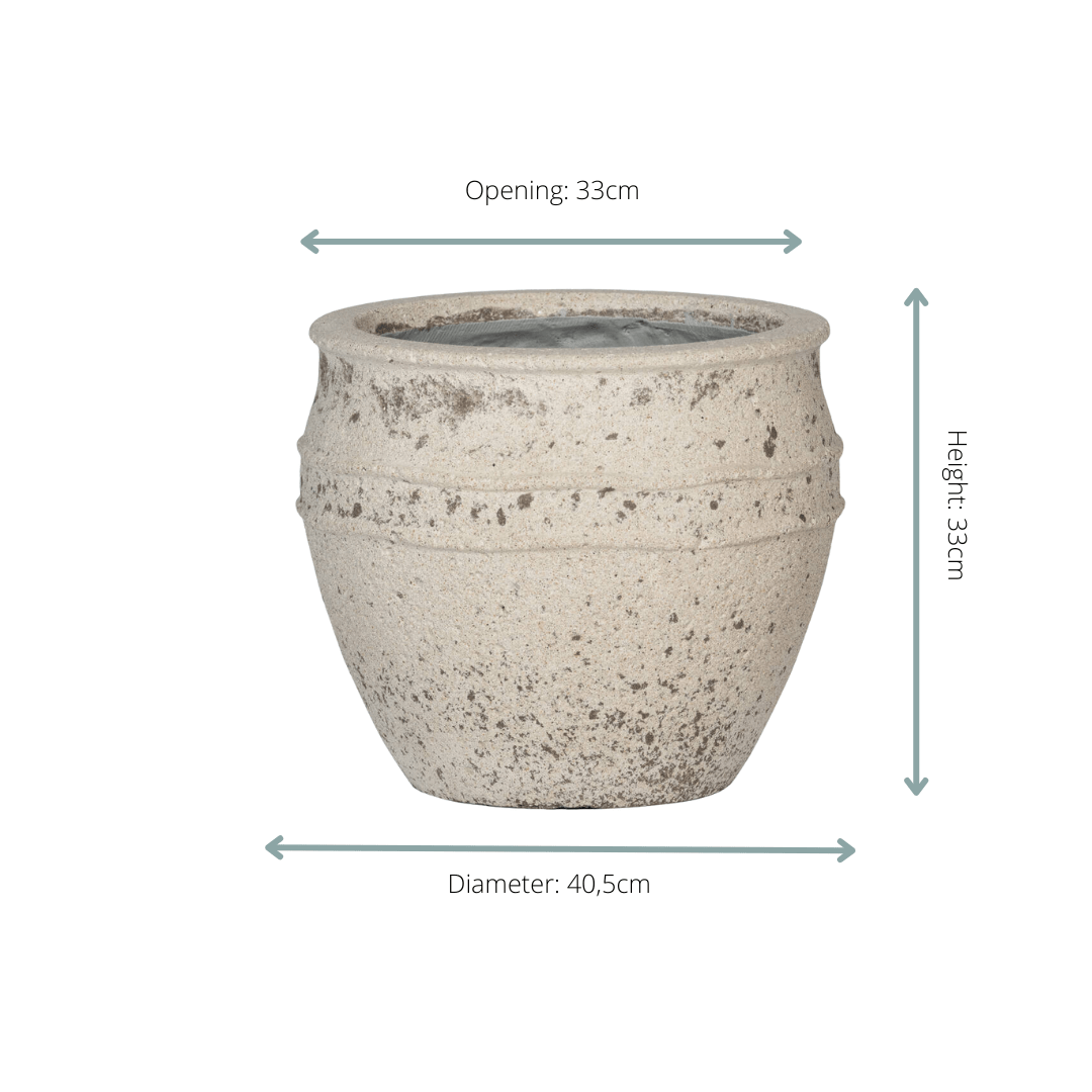 Pot Athena M Chalk White - D41 x H33-Potten-Planten Magie