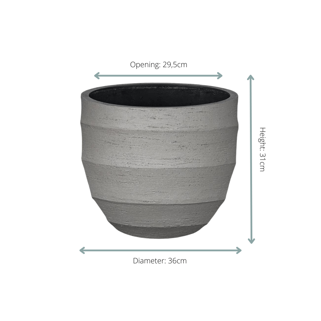 Pot Bordo New Egg Grey D36 x H31-Potten-Planten Magie