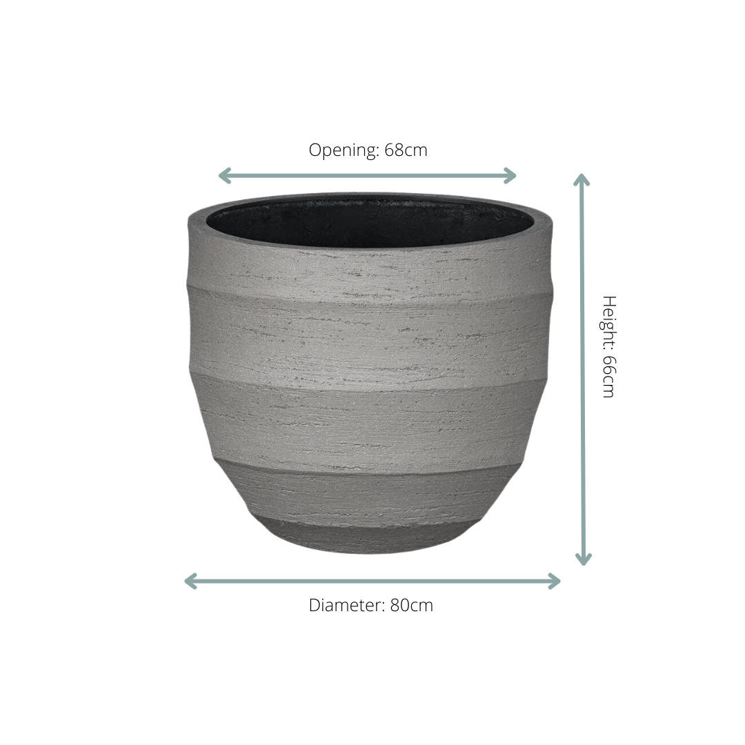 Pot Bordo New Egg Grey D80 x H66-Potten-Planten Magie