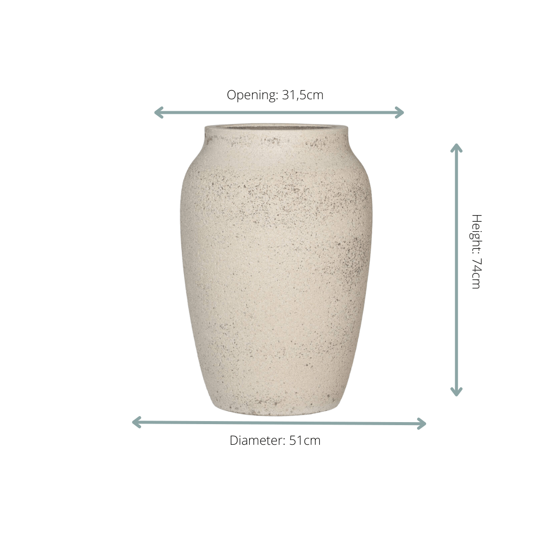 Pot Hera Chalk White - L D51 x H74-Potten-Planten Magie