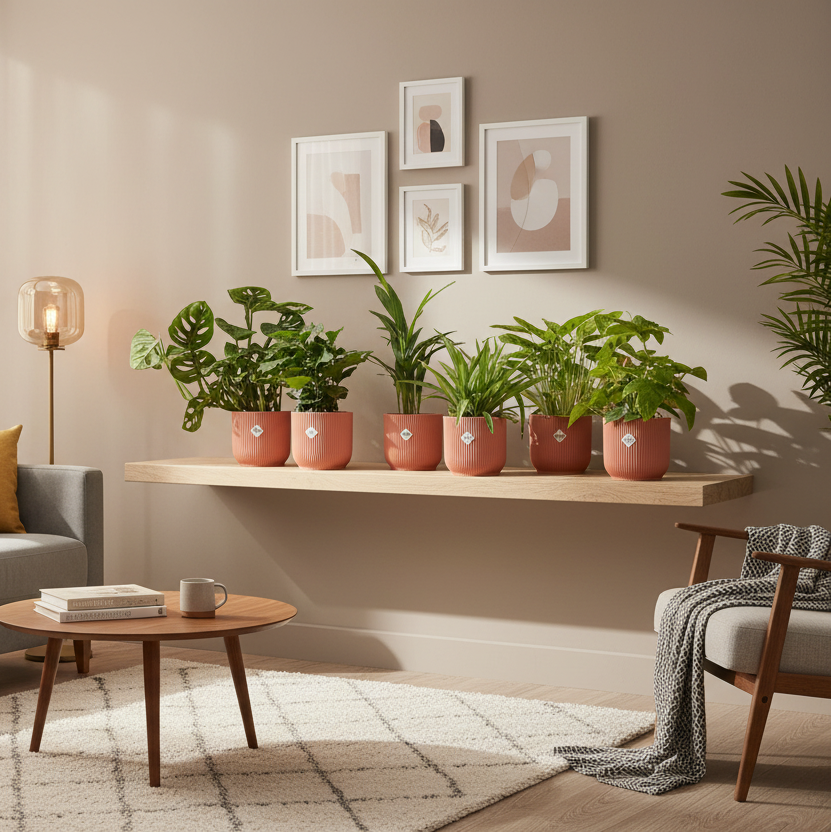 Verrassingsbox - 6 planten inclusief elho Vibes Fold Round Ø14 wit-Plant-Planten Magie