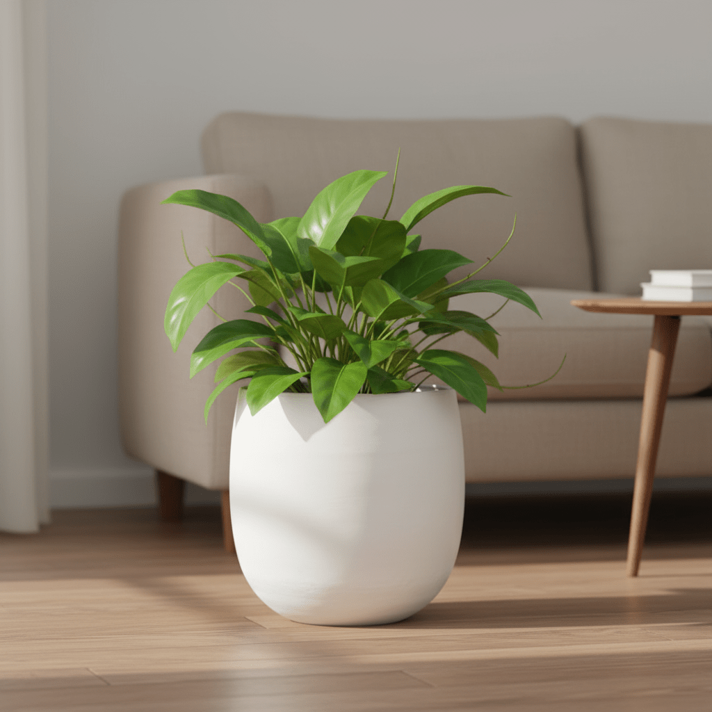 Stijn white D45 x H45 – stylish round planter