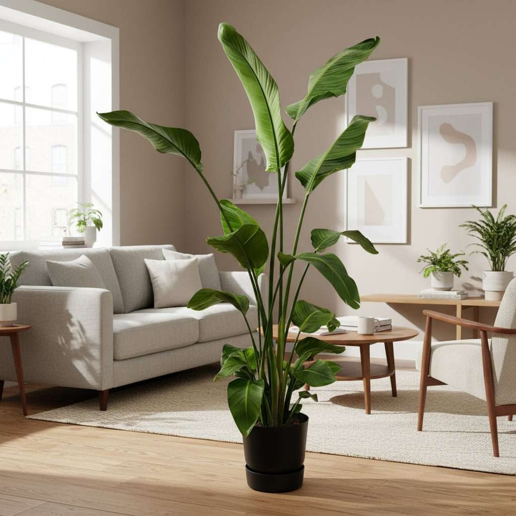 Strelitzia Nicolai inclusief elho Greenville Round zwart - 180 cm-Planten-Planten Magie