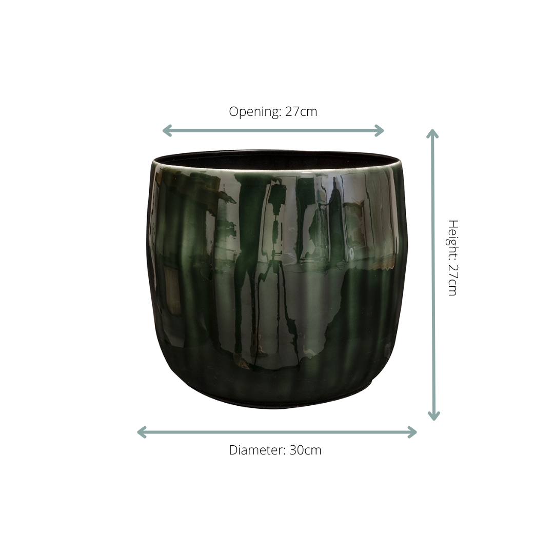 Natuurlijke keramieken pot Babet Pine met planten – interieurdecoratie