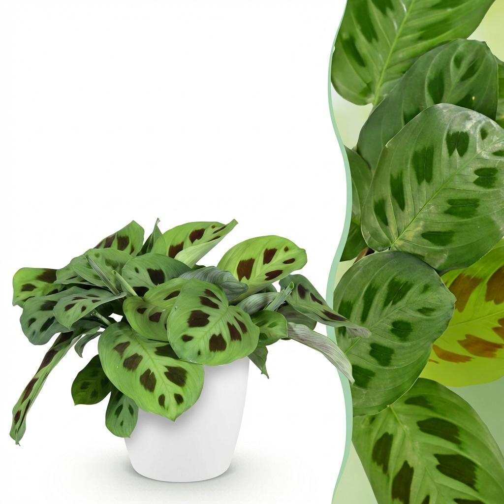 Maranta Fascinator Kerchoveana zebraplant 25 cm met witte pot - 1, 2 of 4 stuks - Plant - plantenmagie