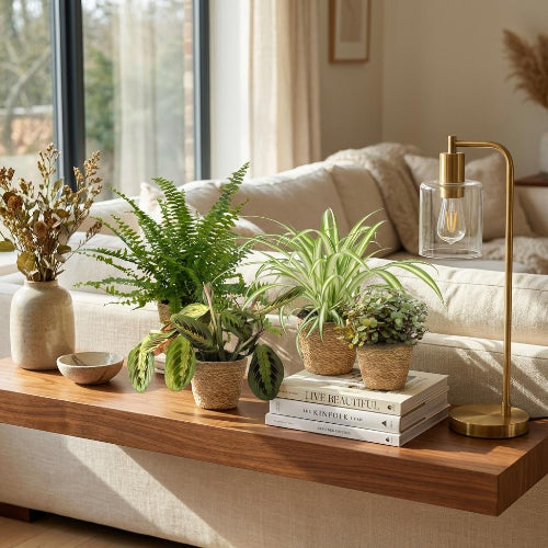 Chlorophytum, Maranta, Callisia & Nephrolepis – huisdiervriendelijke plantenmix met mand