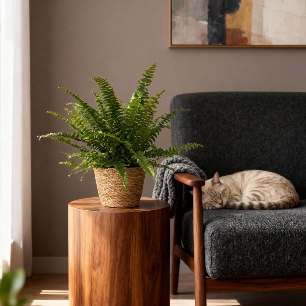 Nephrolepis Green Lady varen (4 stuks) 25 cm met mand - Plant - plantenmagie