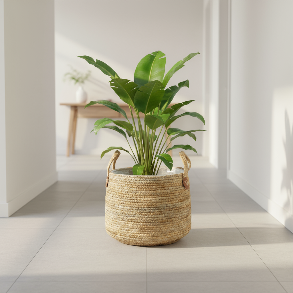 Handgemaakte Mand Isla naturel van zeegras, decoratieve opbergmand