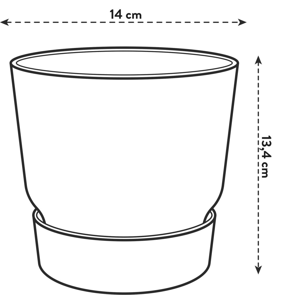 Pot elho Greenville Round zwart - D14 x H13-Pot-Planten Magie