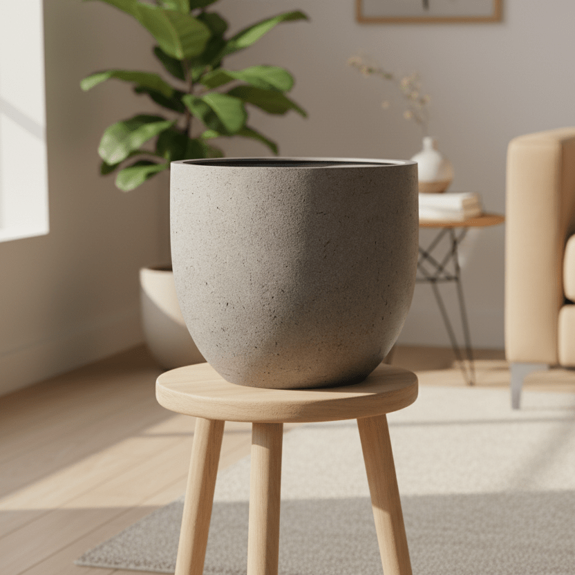 Pot Grigio New Egg Natural Concrete - D45 x H38 - Pot - plantenmagie