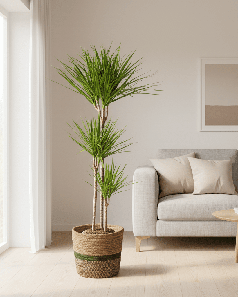 Dracaena Marginata Green met mand - Planten - plantenmagie