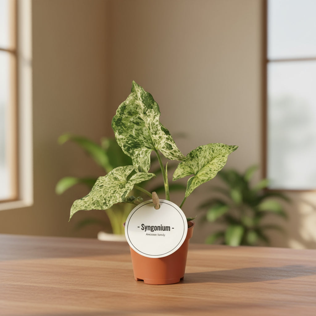 Syngonium Mottled met witgroene bladeren in pot Ø6cm