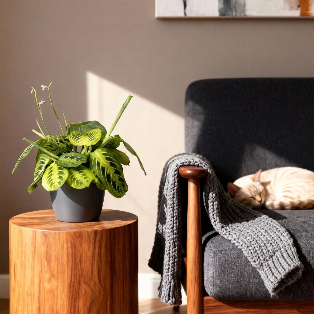 Maranta Fascinator Lemon Lime gebedsplant 25 cm met pot of mand - Plant - plantenmagie