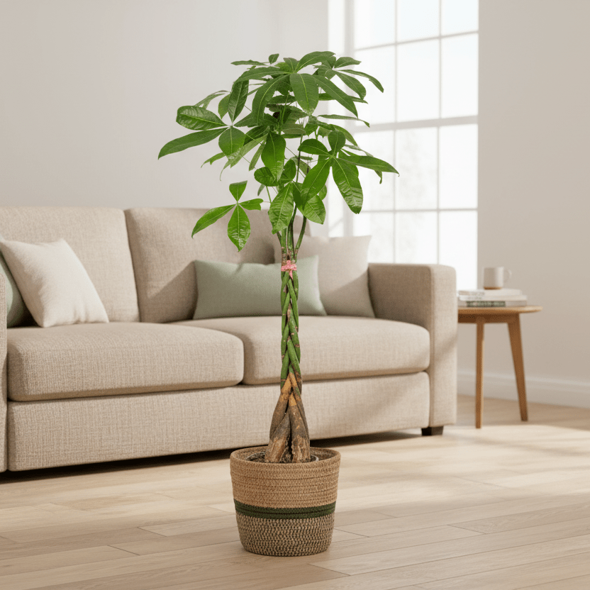 Pachira Aquatica met mand Ø24cm - ↕120 - 140cm - Plant - plantenmagie
