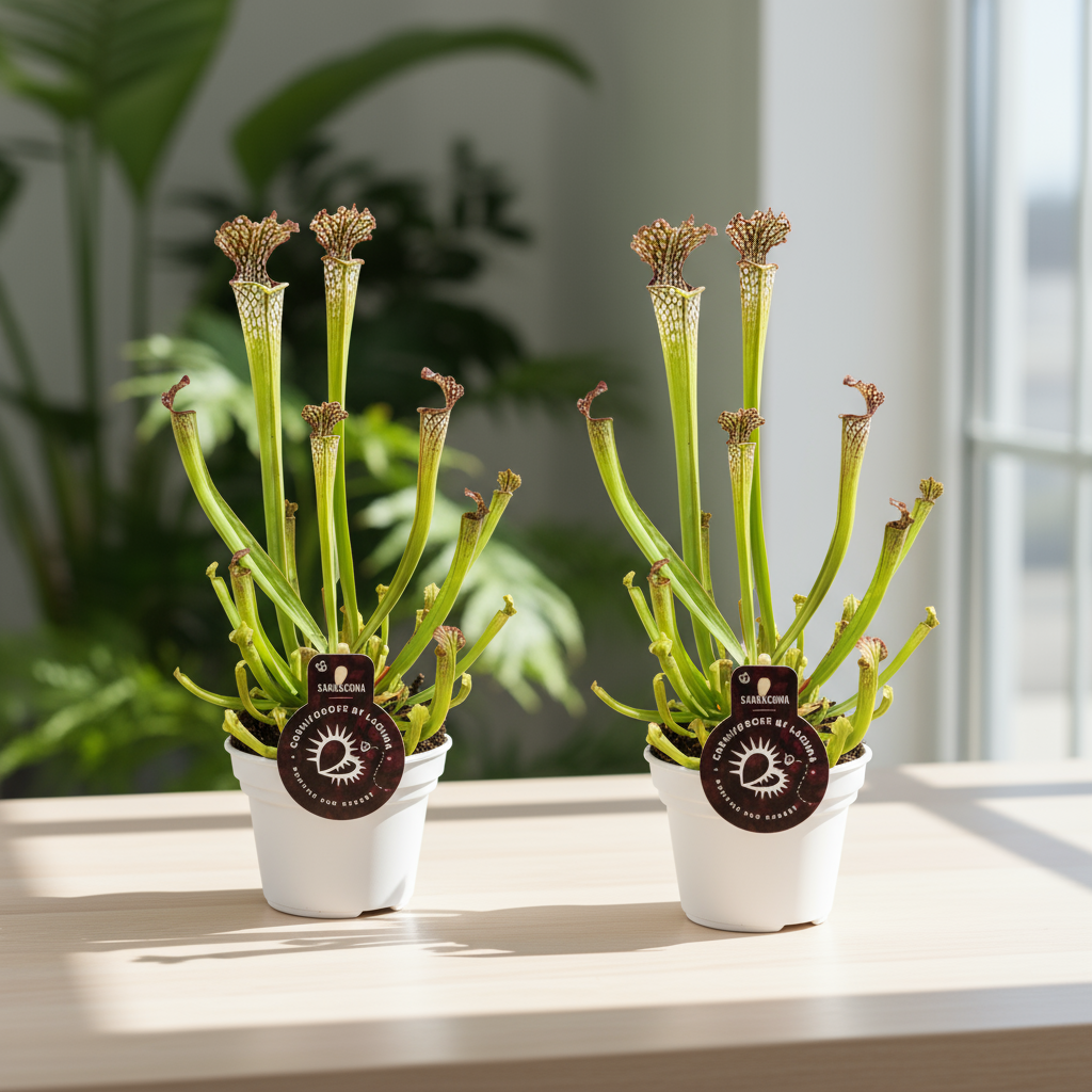 Sarracenia Farnhamii vleesetende plant in pot Ø12cm – set van 2 stuks