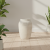 Luxe witte bloempot Pot Hera Chalk White D51xH74 met moderne afwerking