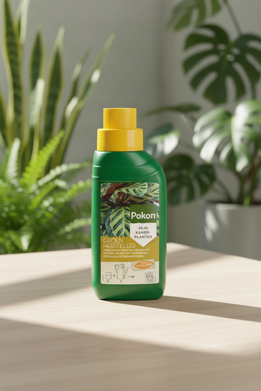 Fles Groenhersteller 250ML met groene vloeistof op witte achtergrond