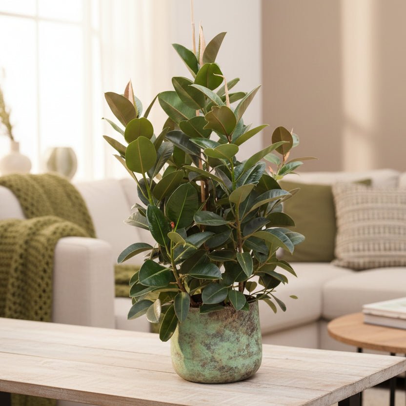 Ficus Robusta vertakt - 150 cm - ø38 - Plant - plantenmagie