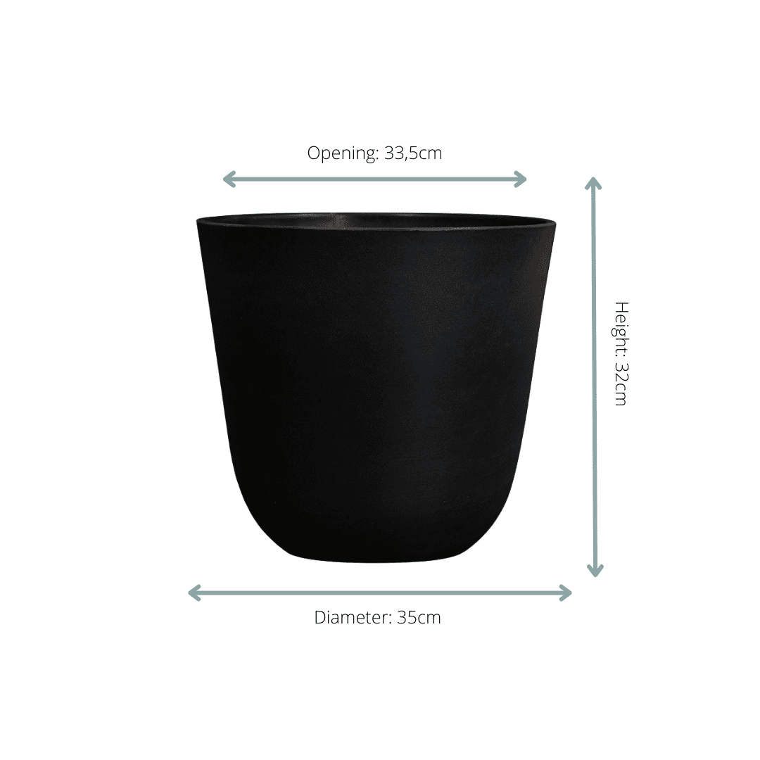 Pot Palermo zwart D35 x H32-Pot-Planten Magie