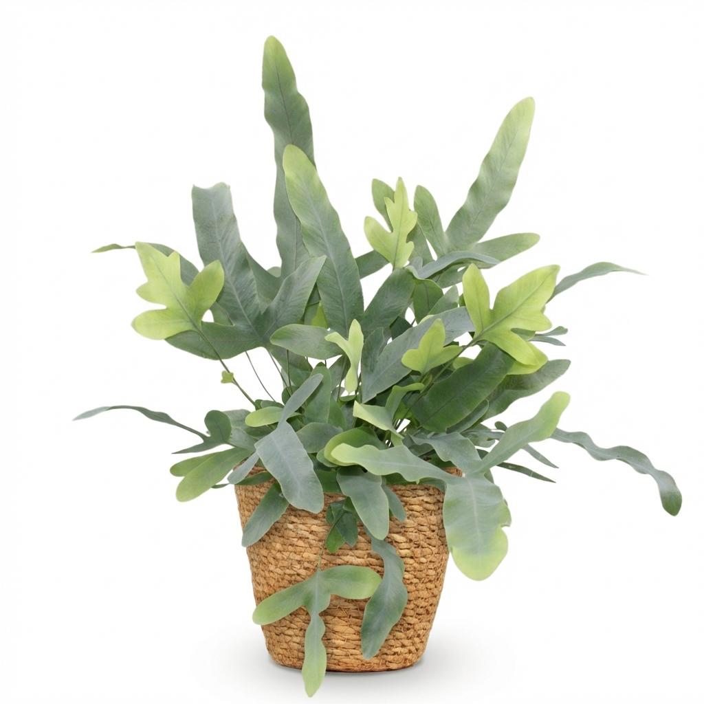 Phlebodium Blue Star - 25 cm - Ø12 - met mand - Plant - plantenmagie