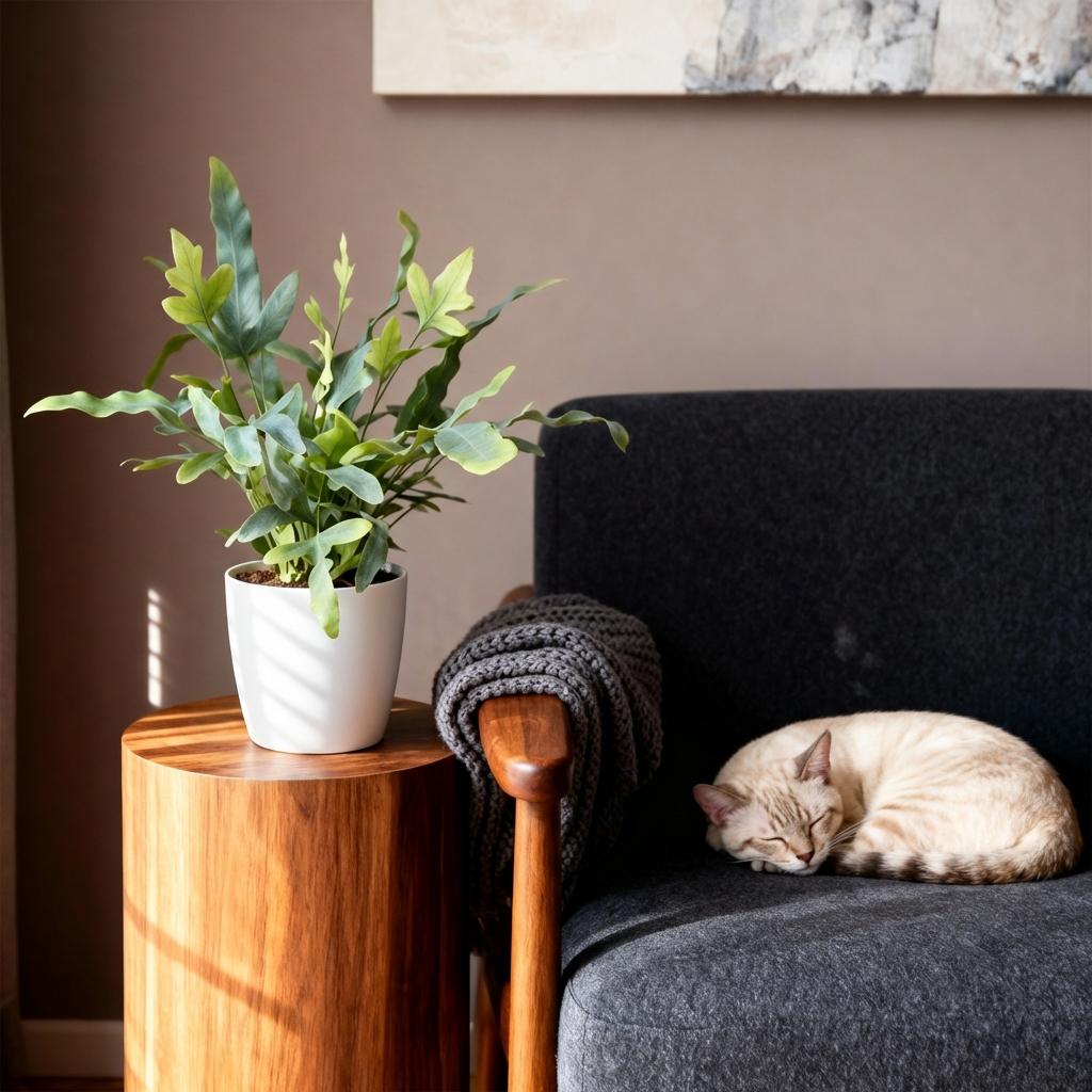 Phlebodium Blue Star varen 25 cm met witte pot - Plant - plantenmagie