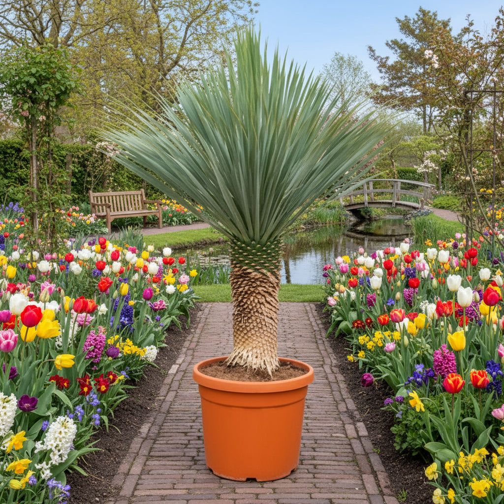 ucca Rostrata 170 cm in Ruvido Clay pot – winterharde woestijnplant voor tuin en terras