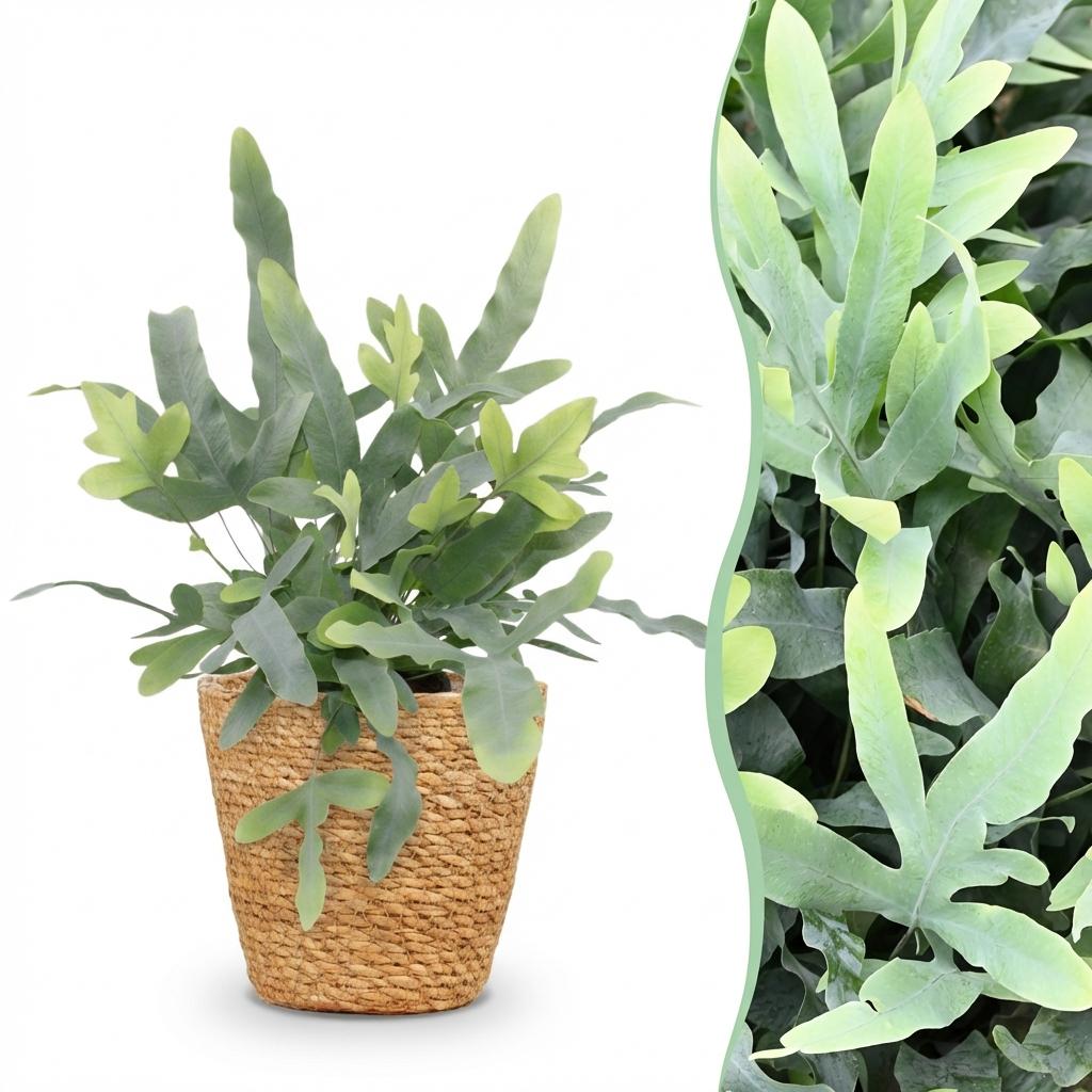 Phlebodium Blue Star - 25 cm - Ø12 - met mand - Plant - plantenmagie