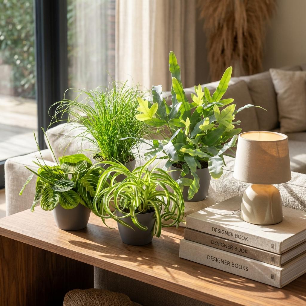 Mix van 4 - Huisdiervriendelijke Planten met Potter Grijs - Plant - plantenmagie