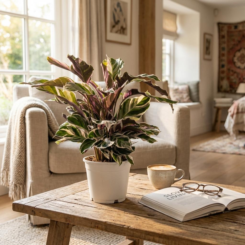 Calathea Fusion White 35–40 cm Ø14 cm - Plant - plantenmagie