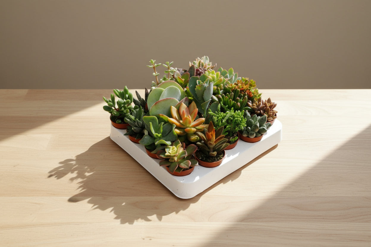Succulenten Mix van 20 vetplantjes in potmaat 5,5 cm, diverse kleuren en vormen