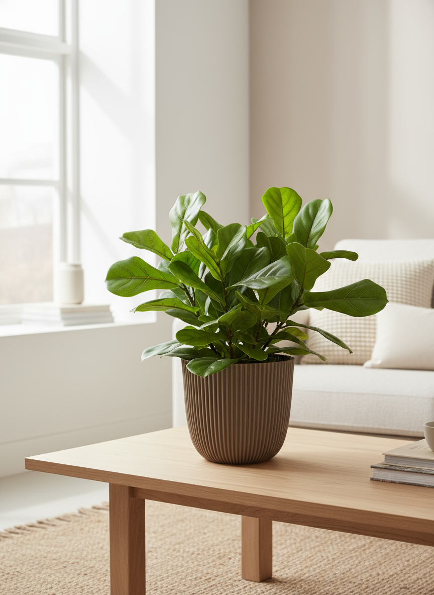 “Elho Vibes Fold Rond pot pastelkleur met ribpatroon – duurzame design bloempot”